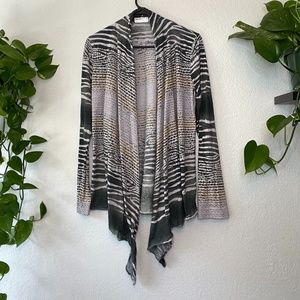 Allen Allen shawl cardigan chic earth green